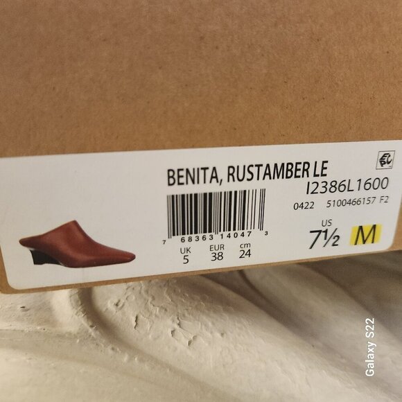 Vince Benita Leather Mule In Rust Amber. NIB. Size 7.5 - Picture 8 of 12
